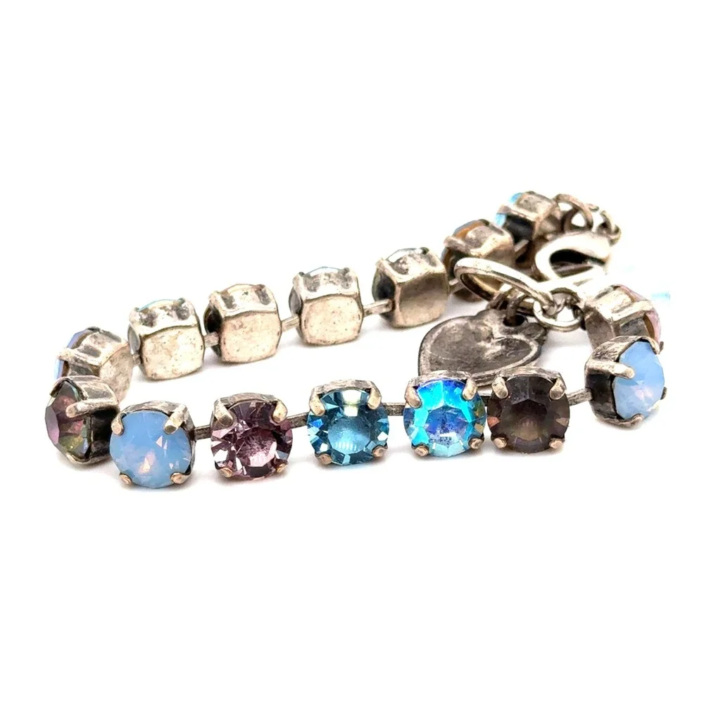 Mariana Swarovski Crystal Bracelet Shimmering Moonlight Aquamarine Silver Tone